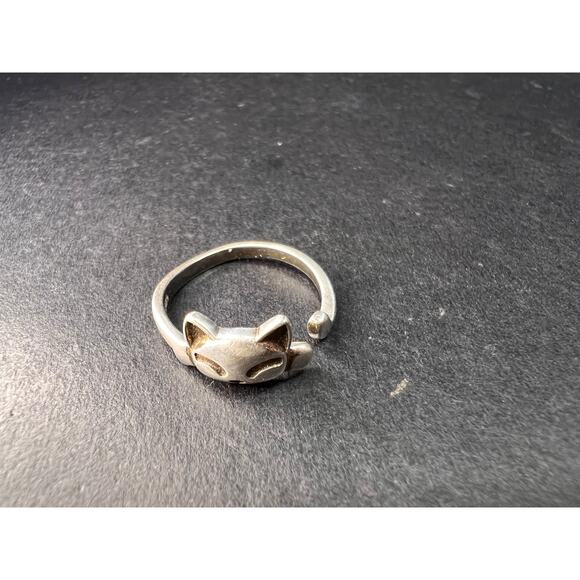 Vintage Sterling Silver Adjustable Cat Ring – Size 7 - Picture 7 of 15
